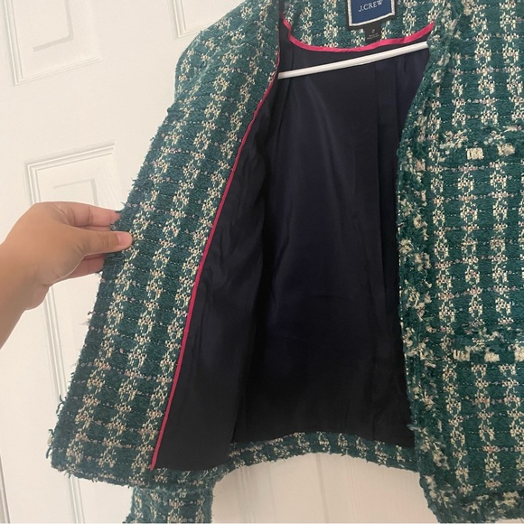 NWOT J. Crew Lady Jacket Blazer in Emerald Tweed Chanel Style - Picture 11 of 14